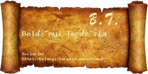 Belányi Terézia névjegykártya